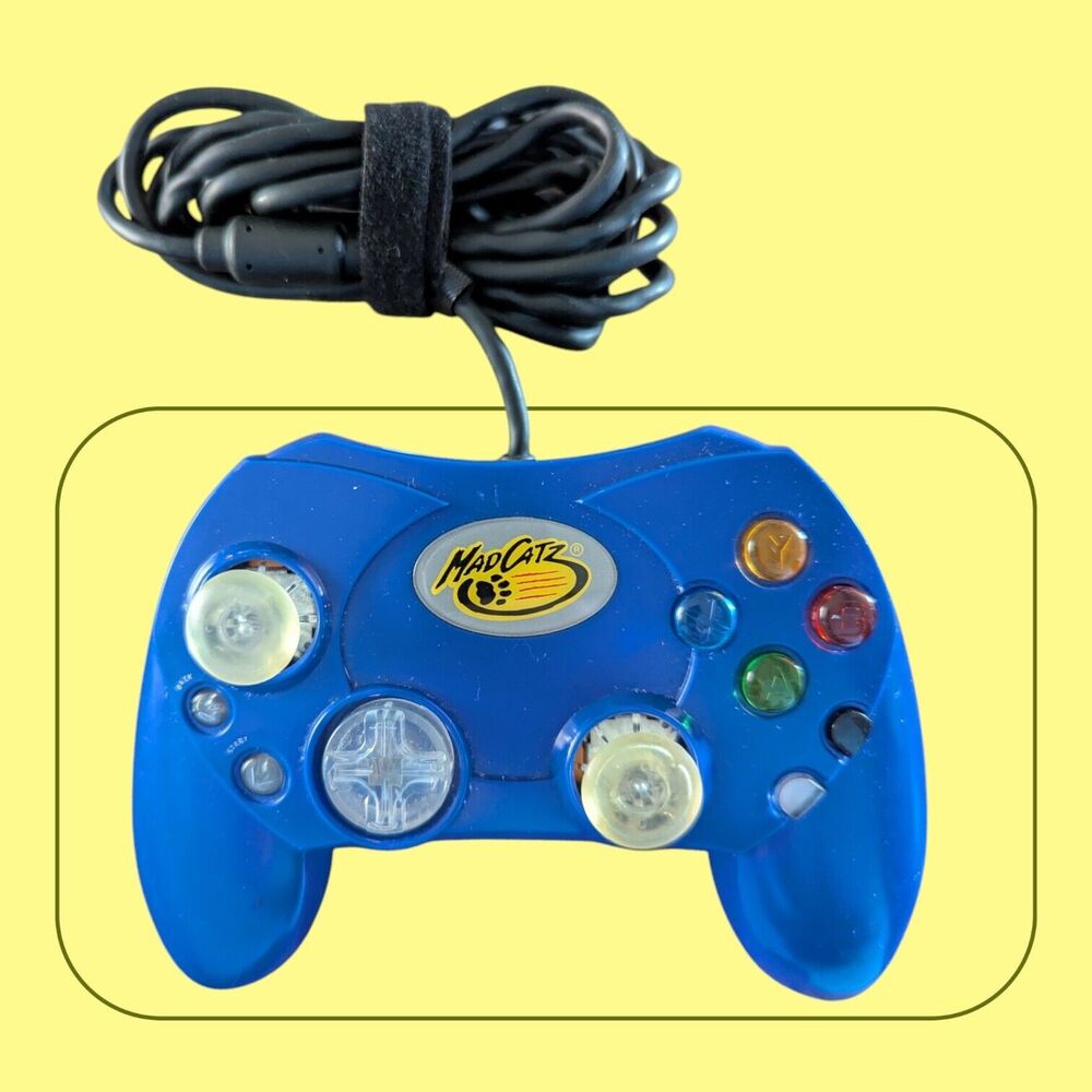 Controller Madcatz Blue for Microsoft XBOX Console Video Game System 4516 Wired